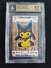 BGS 9.5 Poncho Pikachu Mega Lucario Business Card Japanese Pokemon Promo 2015