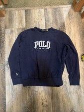 Polo Ralph Lauren Logo Fleece Sweatshirt Navy Blue Medium