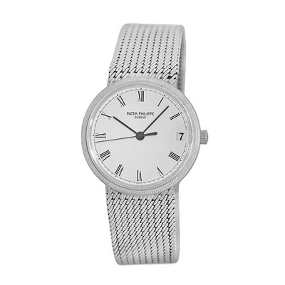 PATEK PHILIPPE 18K White  Gold 33mm Calatrava  3802 Warranty Box  MINTY