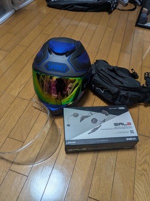 SHOEI GT-Air II Helmet Size XL w/ SENA SRL2 Intercom & Alpinestars Bag Used