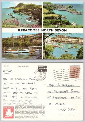 c43710 Ilfracombe Devon England John Hinde Postkarte 1987 Stempel