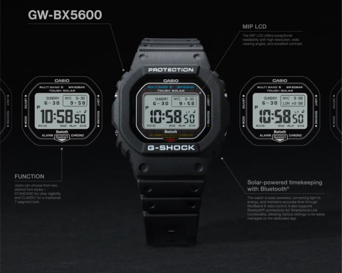 【美品】G-SHOCK GW-B5600CT-1JF Bluetooth. CASIO G-SHOCK GW-B5600 2WAY MIP GW-BX5600-1JF Bluetooth Black 2025