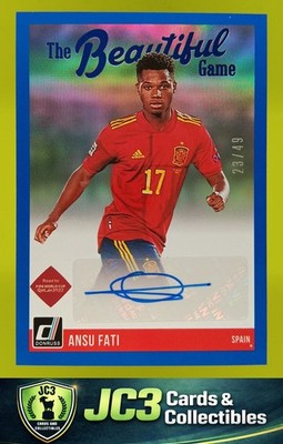 2021-22 Donruss The Beautiful Game Autographs Blue /49 Ansu Fati #BG-AF Spain