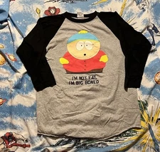 Vtg 90s SOUTH PARK ERIC CARTMAN STANLEY DESANTIS t-shirt Raglan Comedy Cartoon