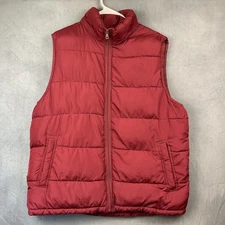 Vintage Gap Puffer Vest Men's Large Burgandy Quilted Full Zip Hip Hop Streetwear