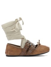 Miu Miu Nappa Leather And Calfskin Ballet Flats IT 37