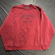 Abercrombie  Fitch Football Graphic Crewneck Sweatshirt XL Maroon Red Maroon
