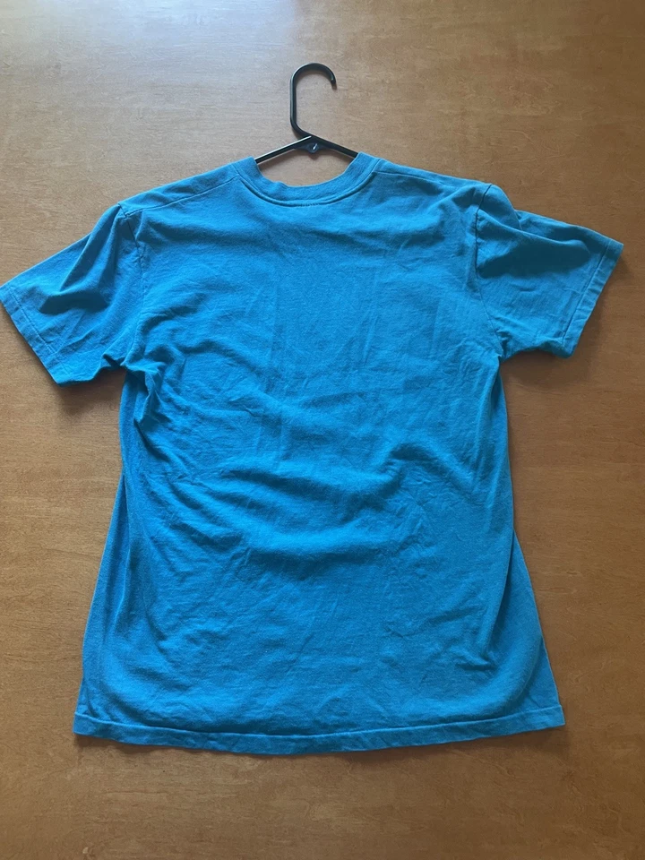 Camiseta Vintage Stedman Super Hi Cru Tamanho M Anos 80 Aqua Neon Conchas Feitiço Havaí - Imagem 2 de 3