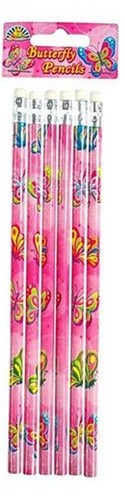 6 Pencils Various Designs, Butterfly, Fairy, Zoo, Birthday Party Bag Fillers - Picture 8 of 8