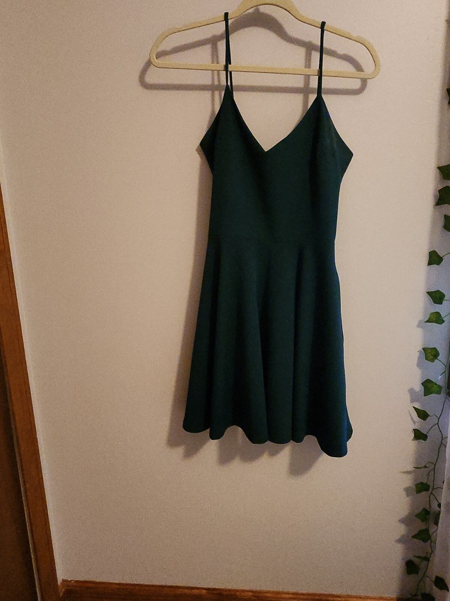 windsor dark green dress Bella Lace-Up Sequin Satin Mini Dress main image 0