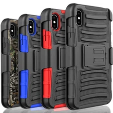 For iPhone XS Max/Xs/X/Case Phone Cover Shockproof Heavy Duty + Tempered Glass