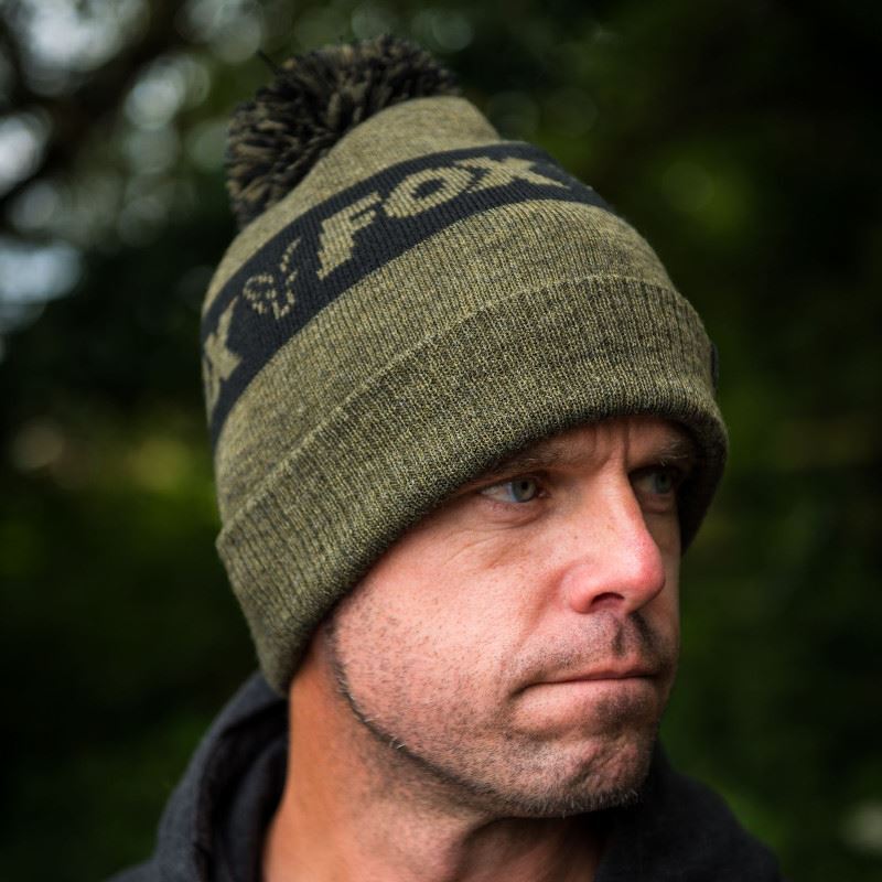 Fox Collection Green Black Bobble Hat NEW Carp Fishing CHH022