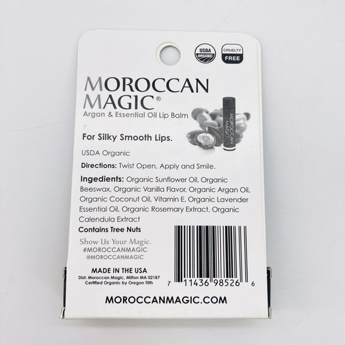 Moroccan Magic Organic Lip Balm Lavender Vanilla For Silky Smooth Lips - Picture 2 of 2