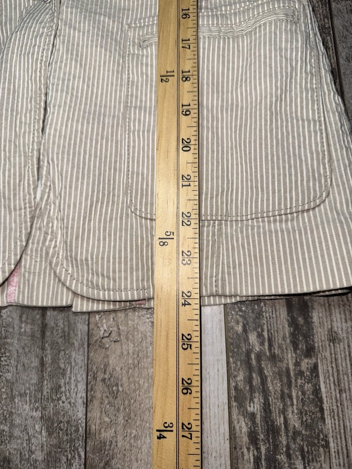 Banana republic pinstripd beige and white blazer Size 00 Petite eBay