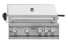 Omcan USA 47876 32" Countertop Outdoor LP Gas BBQ Grill, 5 Burners, 59.500 BTU