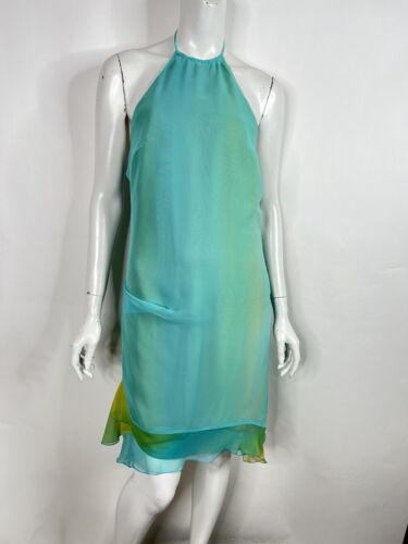 VTG VERSACE JEANS COUTURE BLUE DRESS 42 M - image 1