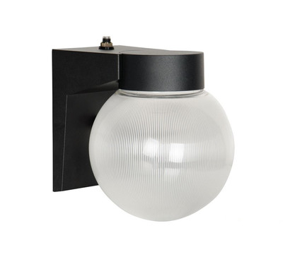 Luminance LED 7-1/4'' Porch Fixture Prismatic Globe 9W, 4000K, 850 Lm, Black/Clea