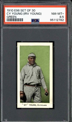 Cy Young Irv Young [Green] Baseball Cards 1910 E98 Set of 30 card price