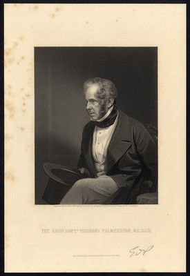 Antiker Druck-PORTRÄT-HENRY JOHN TEMPLE-VISCOUNT PALMERSTON-LORD-Holl-1870