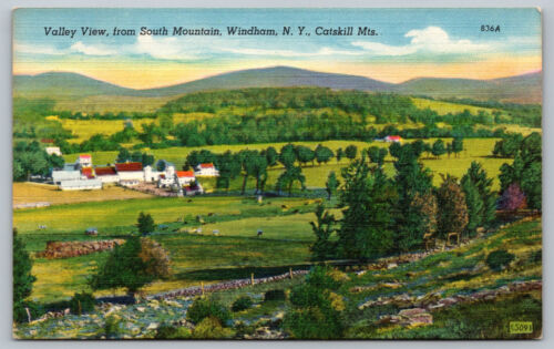 Postcard Valley View From South Mountain Windham New York Catskill Mountains
