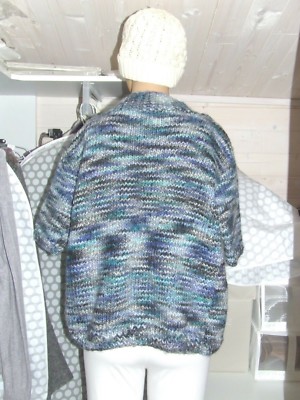 Gilet / Pull Cardigan Tricoté Main Phildar - Taille 46 - Ecru - Mohair Et Acrylique