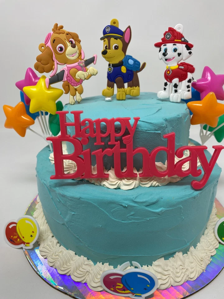 Juego de adorno de pastel de cumpleaños Paw Patrol ~ TOTALMENTE NUEVO ~ Marshall, Skye y Chase Foto 3 de 4