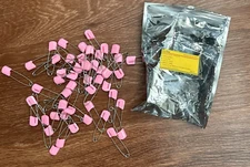 50 Pieces Diaper Pins Baby Safety Pins 2.2 Inch Plastic Head Cloth Diaper Pink