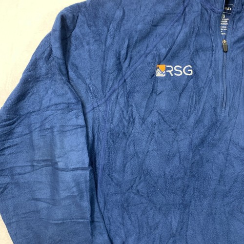 LL Bean Pullover Mens M Blue Fleece 1/4 Zip Comfort Soft Outdoor RSG Logo - Picture 5 of 10