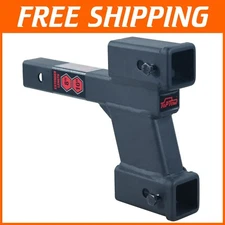 Heavy-Duty 2" Dual Hitch Extension with Adjustable Rise/Drop for Towing