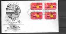 UN United Nations 1964 Conference on Trade and Development Geneva 5cX4 FDC