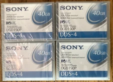 Lot of 4 Sony DDS-4 Data Tape Backup Cartridges  DGD150P 20/40GB Factory Sealed