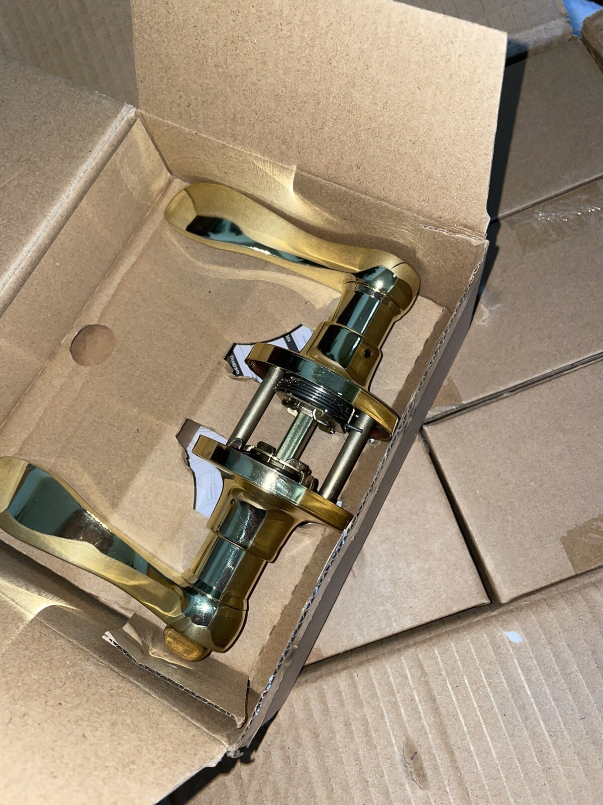 Gold Drop Style Privacy Door Lockset and Hardware 6-Pack for Rooms and Baths-image