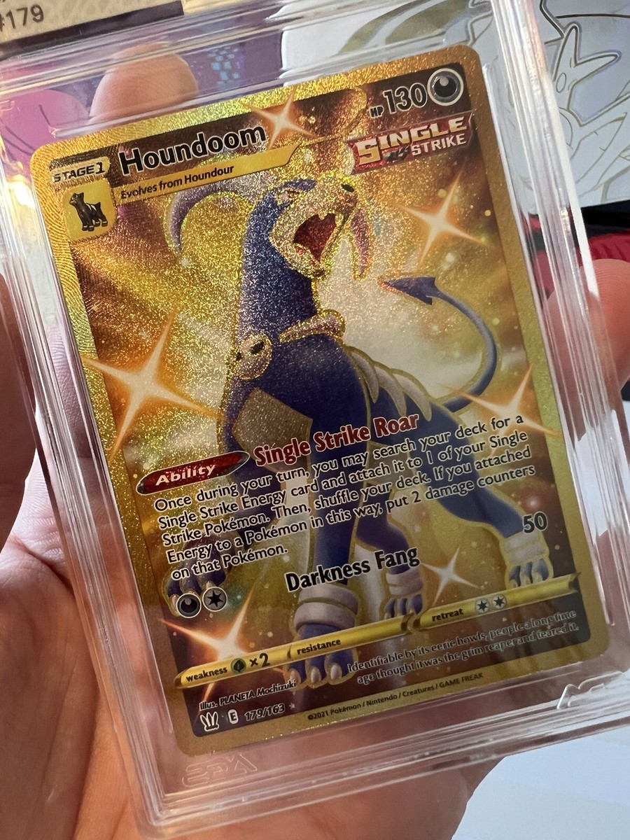 2021 Pokemon Battle Styles 179/163 Houndoom Gold Secret Rare Graded AGS 9