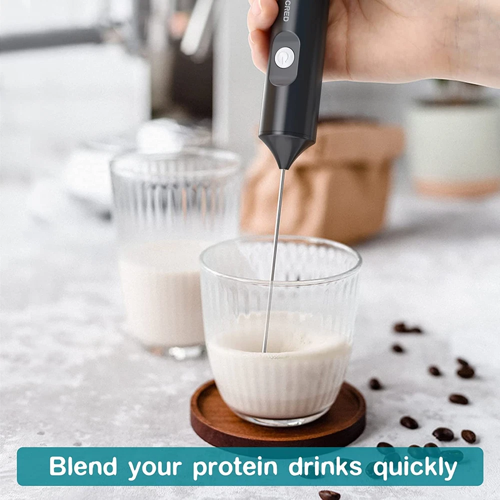 Milk Frother Handheld, Battery Operated Electric Frother for Coffee, Mini Whisk,