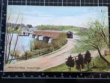Haverhill, Massachusetts covered bridge postcard 