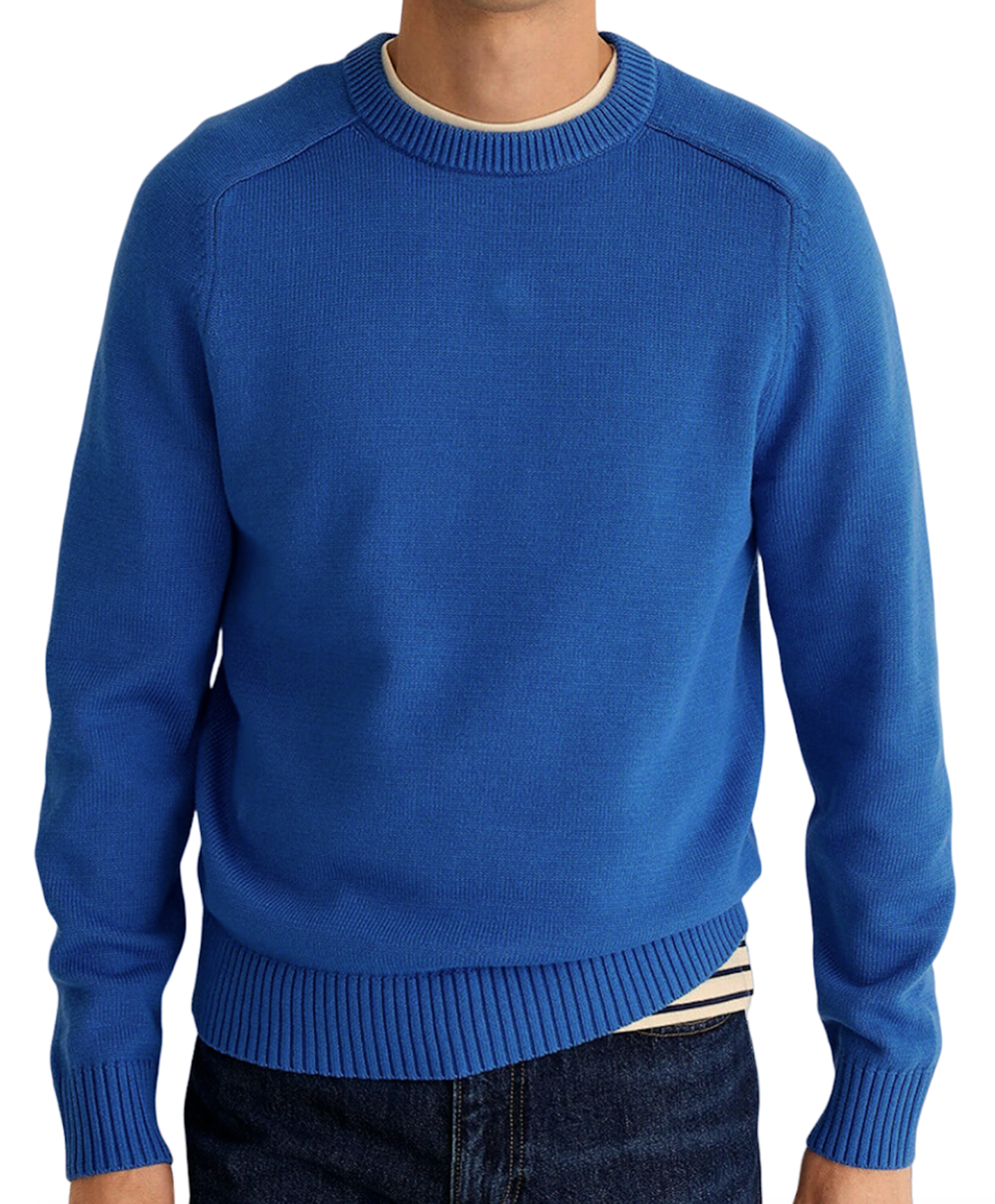NEW J.CREW BLUE HERITAGE COTTON CREWNECK SWEATER BI841 SZ XL | eBay