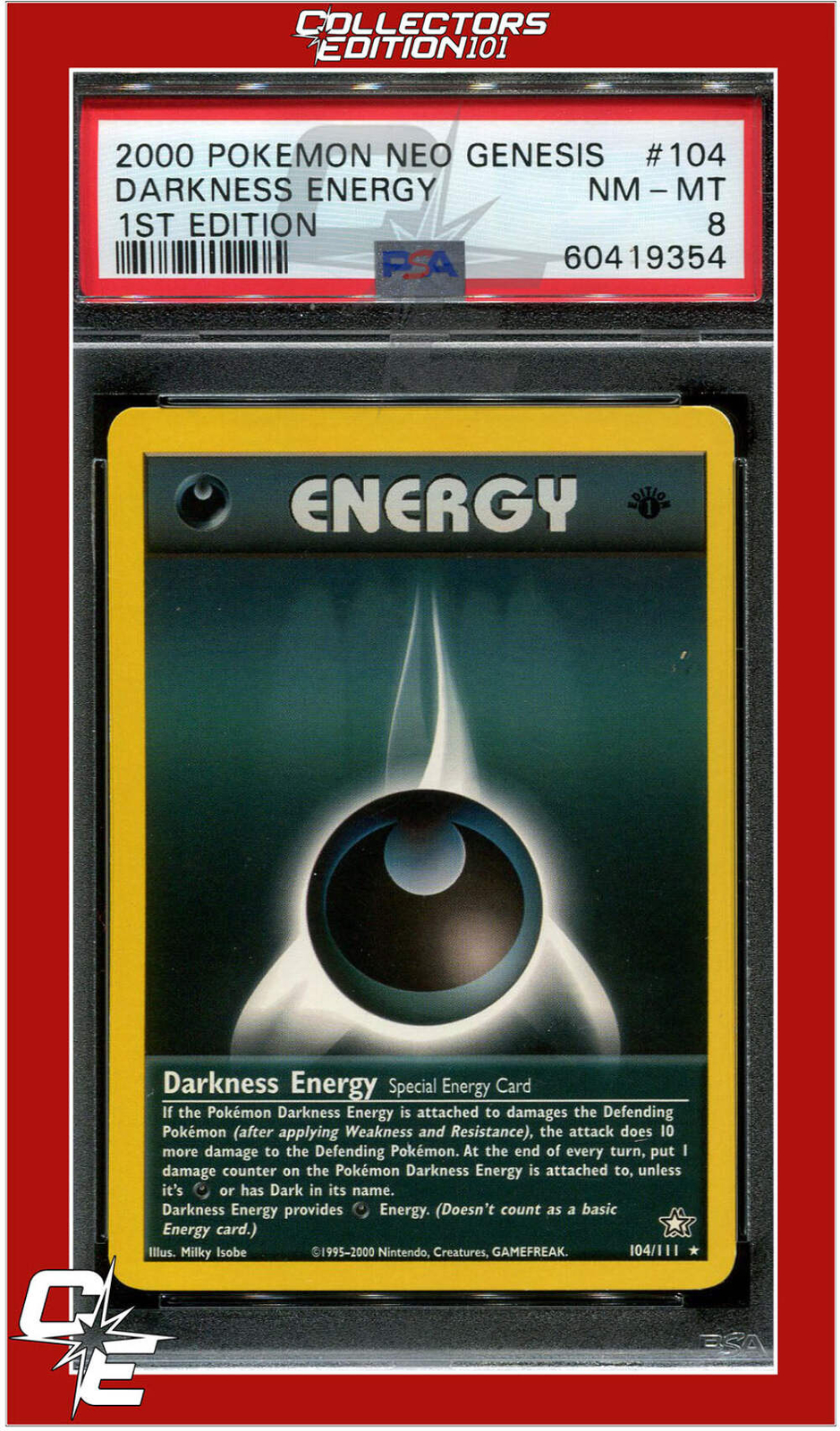 Neo Genesis 104 Darkness Energy 1st Edition PSA 8