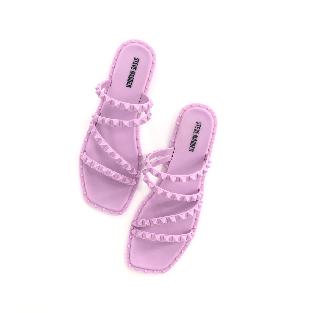 Steven Madden Skyler-J Studded Jelly Slide Sandals Lilac 8