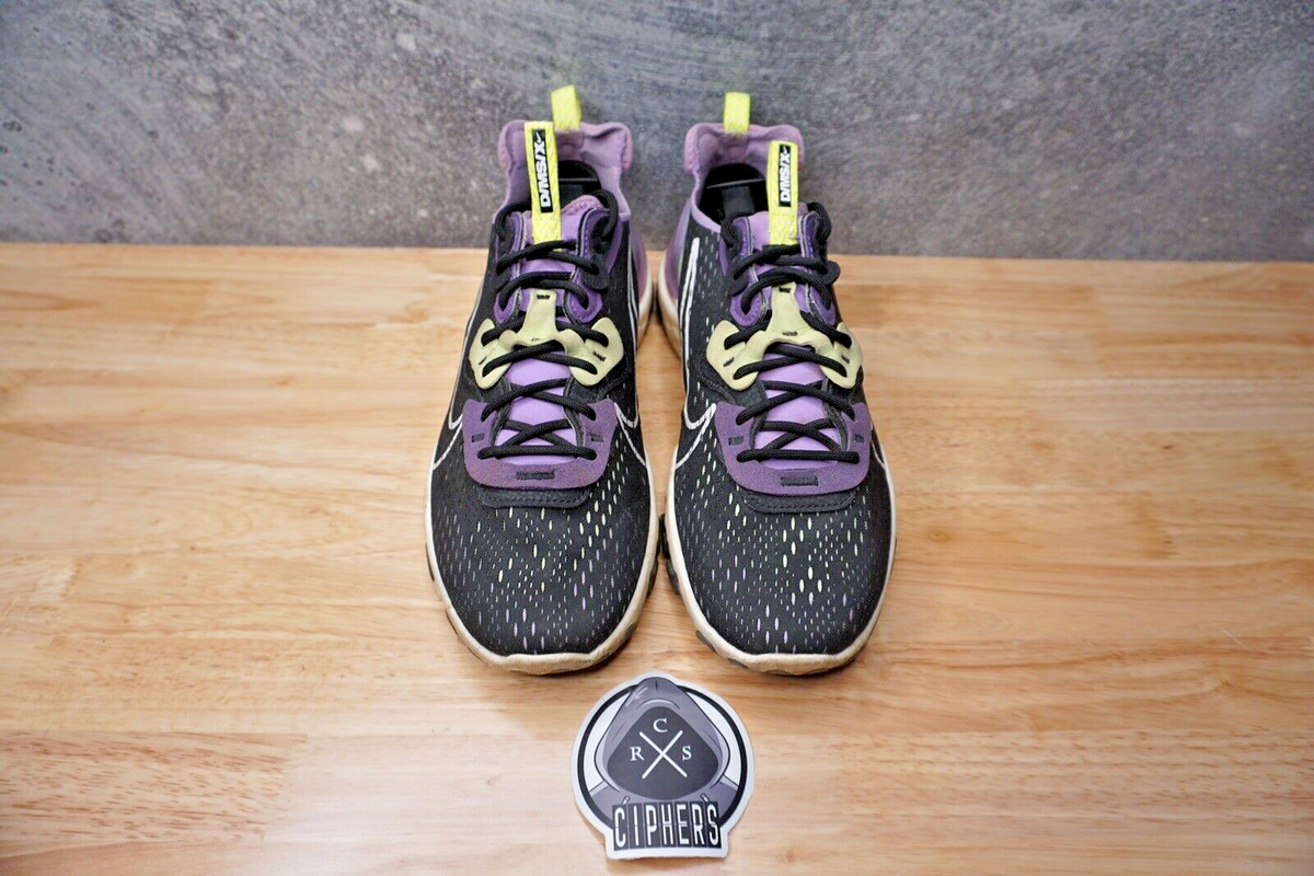 Nike React Vision Gravity Dimsix Shoes Mens 11 Black Purple Sneaker CD4373-002‎ Nike CD4373-002 React VIsion Triple Black Mens Running Shoe  main image 2