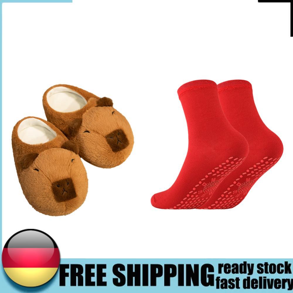 APL Frauen Plüsch Capybara Hausschuhe Anti Rutsch Hausschuhe Weiche Outdoor Winter H