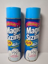 Lot (2) New Magic Sizing Fabric Finish Vintage 20 oz Spray Starch Can Light Body