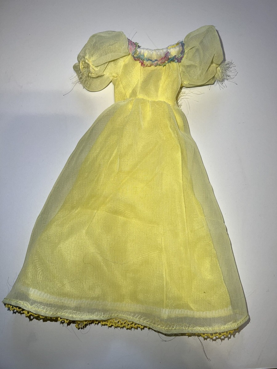 Vintage Mattel Doll Fashion Outfit Barbie Yellow Dress | eBay