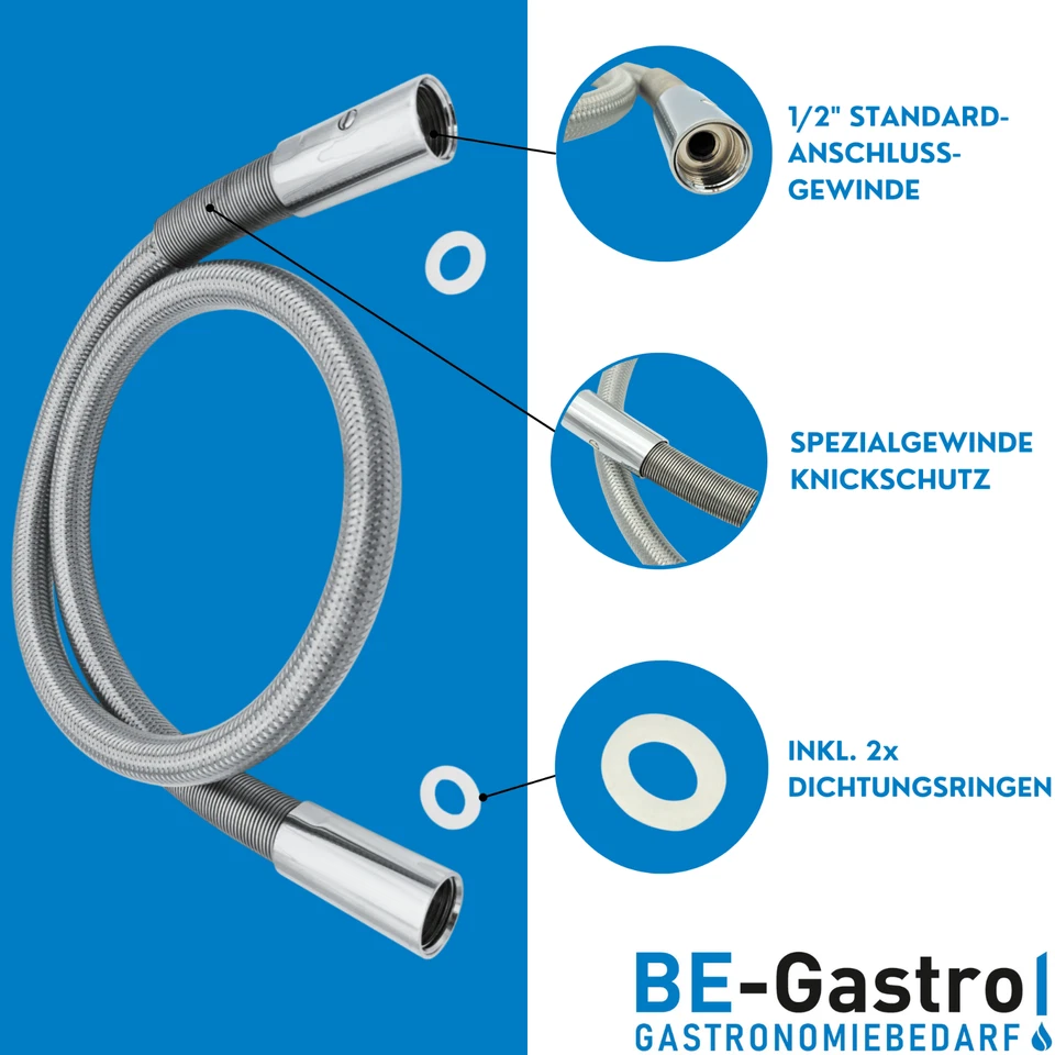 Gastro Brauseschlauch 100cm Ersatzschlauch Handbrause Gastroschlauch Gastronomie - Bild 3 von 4
