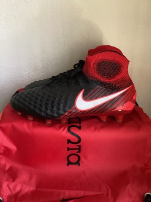 NIKE MAGISTA OBRA II FG (BLACK/RED) ( SOCCER SHOES/CLEATS) SIZE 9