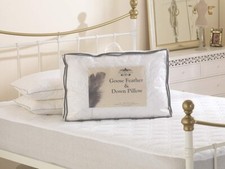 Image of Pillows Pack of 2 Goose Feather & Down Filled Bedding Side Sleeping Pillows Pair