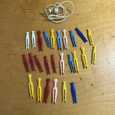 VTG MCM Kordite Rogers Clean Grip 26Plastic Clothes Pins Chip Clips KS