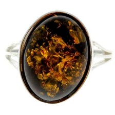 925 Sterlingsilber & Original Baltisch Amber Klassisch Designer Ring - 7504