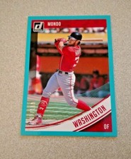2018 Panini Donruss Teal Border #192 Mondo Bryce Harper Nationals /199