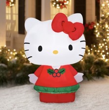 Gemmy Hello Kitty Holly Airblown Inflatable Lights Up Christmas 4.5  Ft Tall NEW
