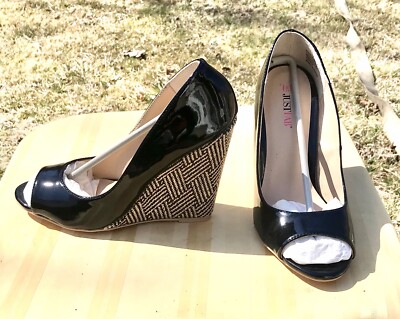 Just Fab Women's Platforms Size 10 Black Shoes New With Damaged Box